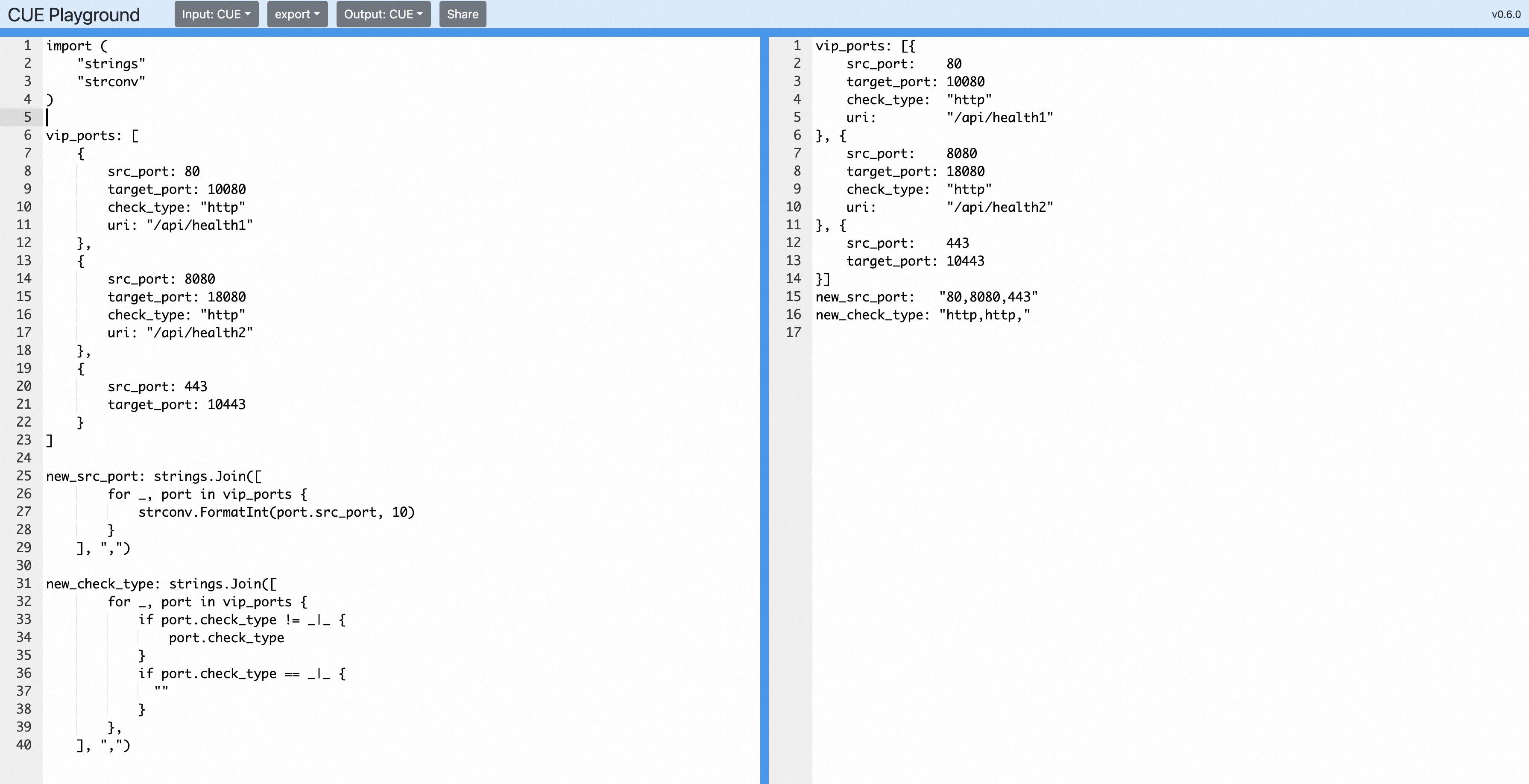 cue list complex example