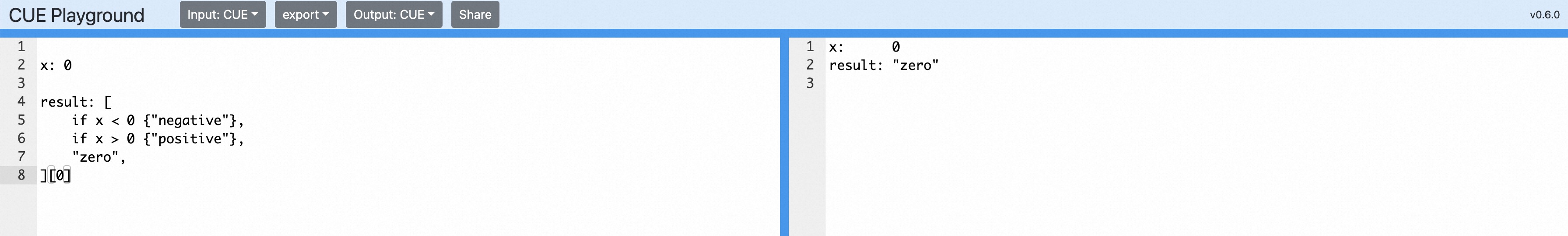 cue switch example